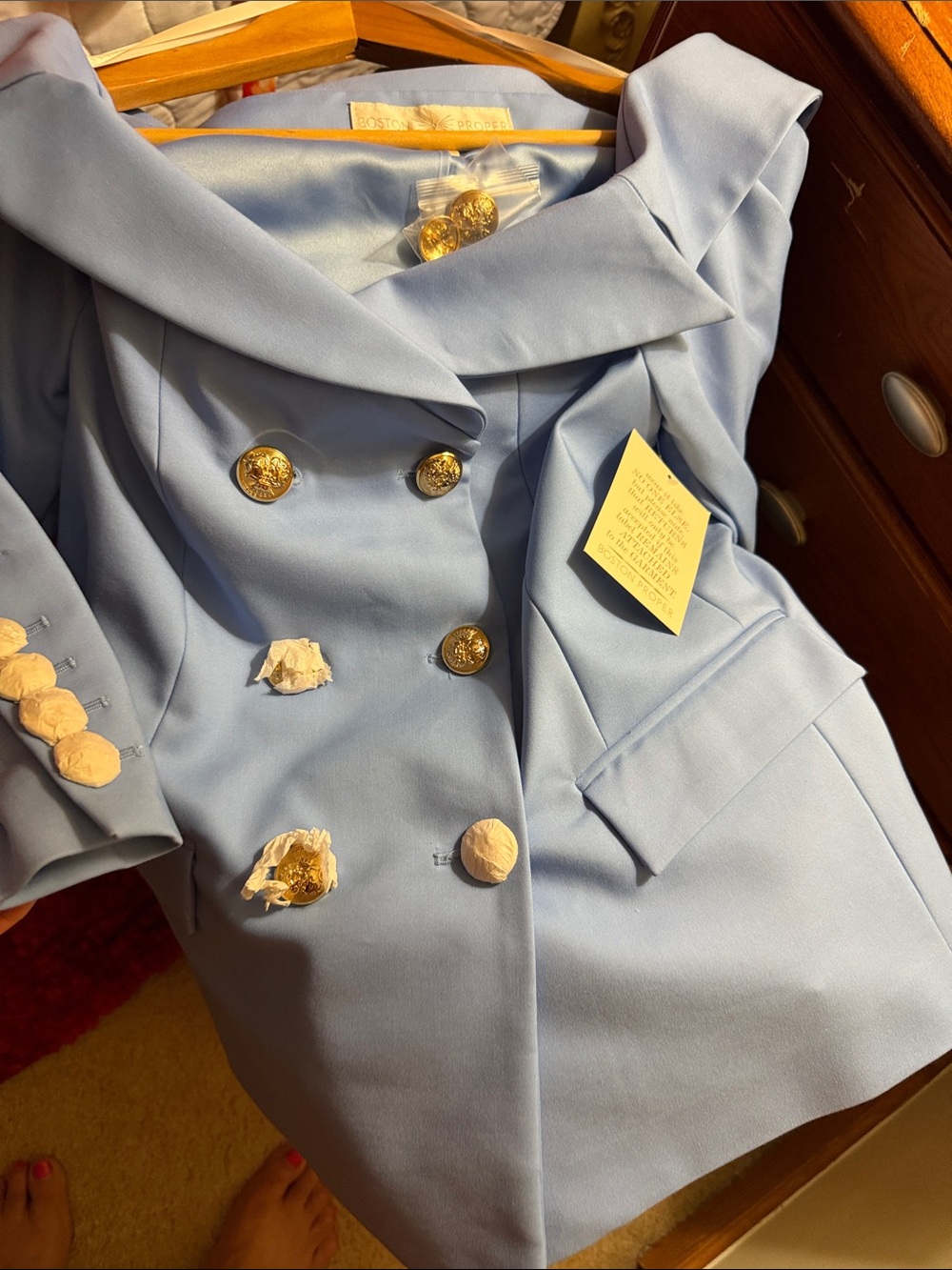 Boston Proper Blazer with Gold Buttons Size 12 woman - Picture 3 of 6